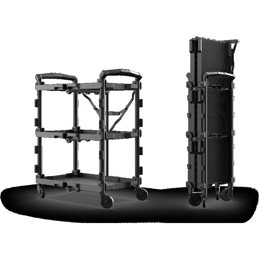 Hyper Tough Hyper Stack New Foldable Collapsible Utility Cart, Black