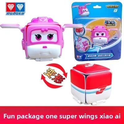 Super asas caixa de pacote divertido jett robô deslizante onekey função deformação crianças iluminação interativa brinquedo aprendizagem robô