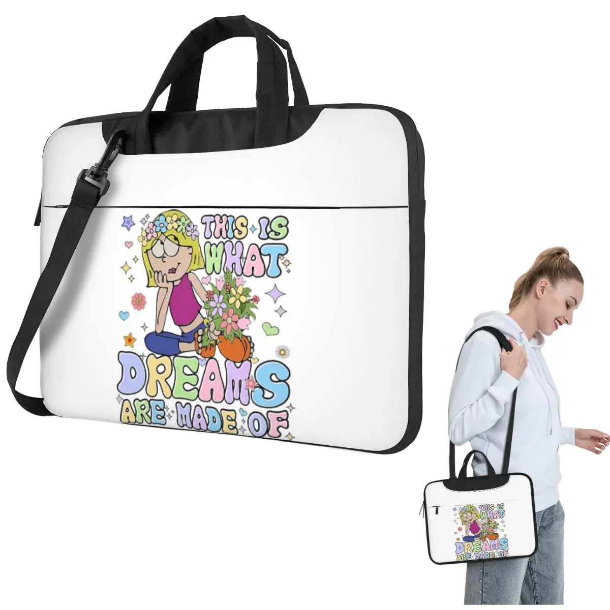 

Comedy Cartoon Children 2000s Crossbody Laptop Bag Case Computer Bag Resistant Protective Notebook Pouch for Lenovo