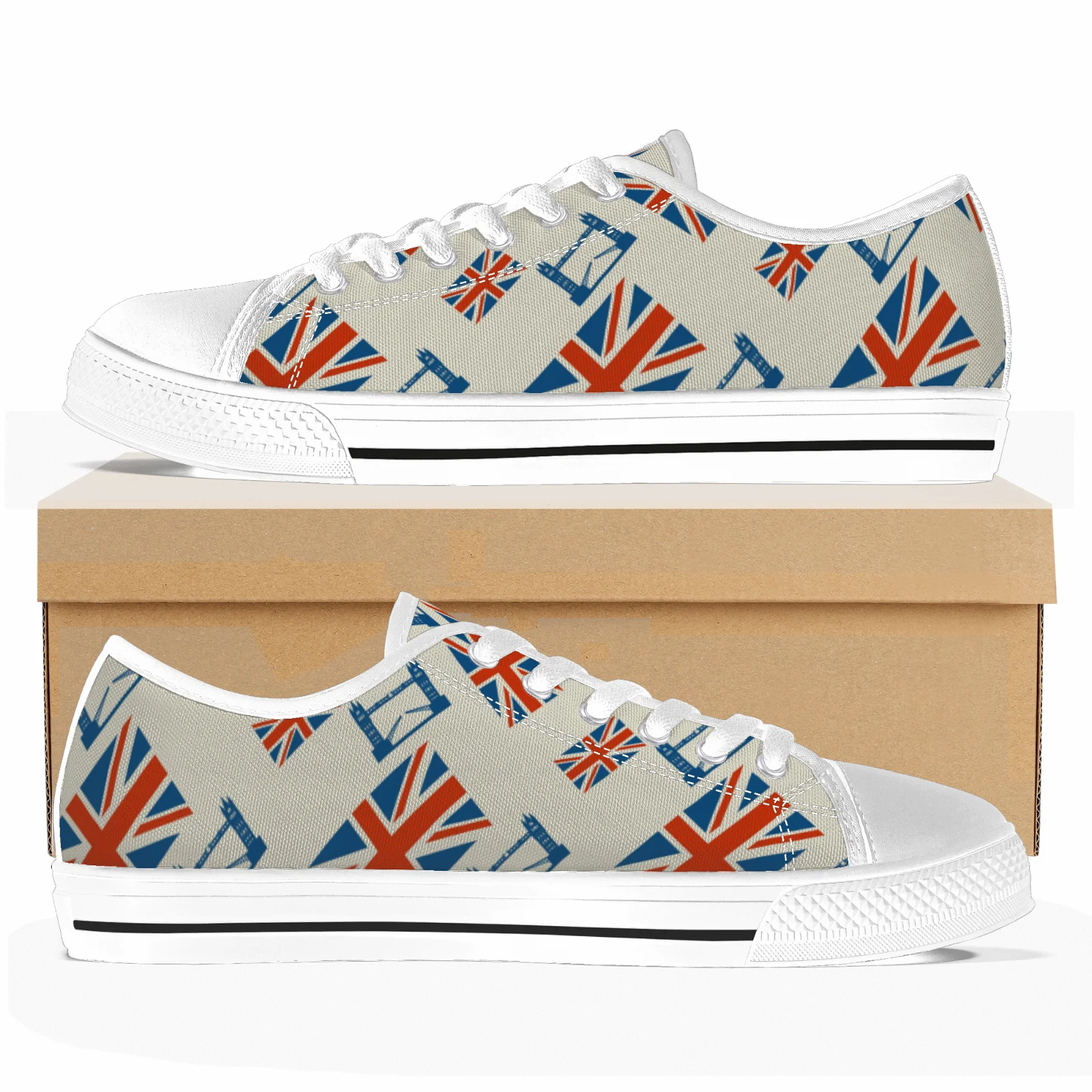 

Custom Shoes UK Flag Prints Canvas Shoes Classic Low Top Vulcanized Shoes Flats Walking Sneakers High Quality Footwears