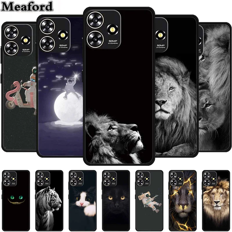 For ZTE Blade V50 Smart Case Astronaut Soft Silicone TPU Back Cover Phone Cases For ZTE Blade V50Smart Spaceman Lion Para etui