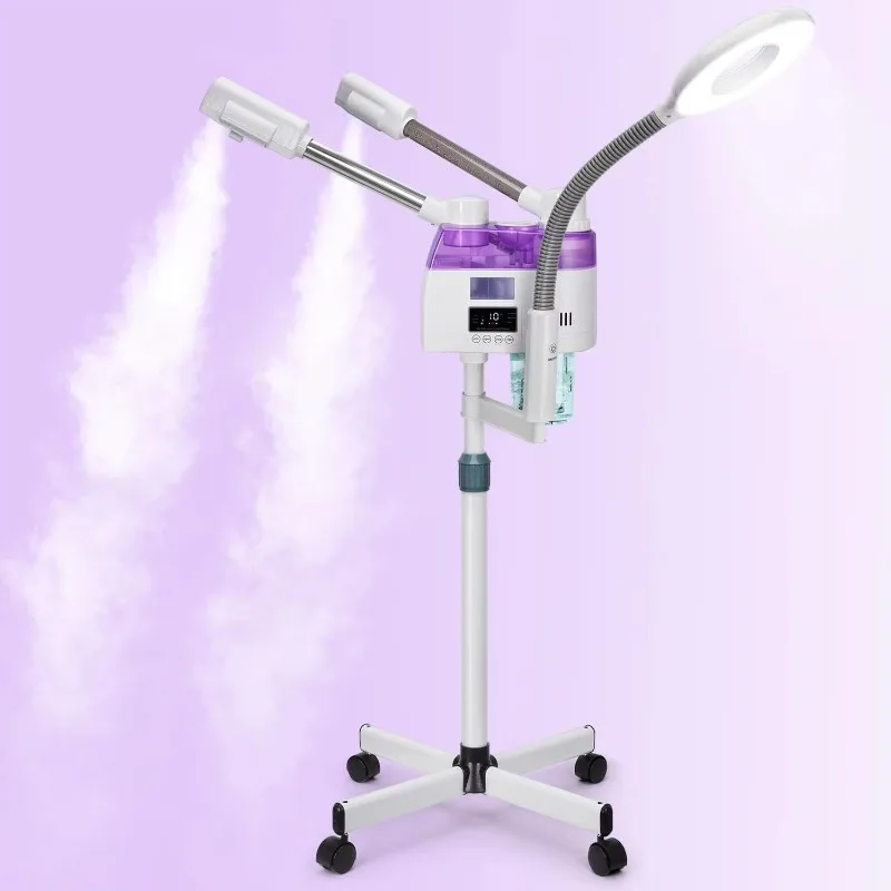 

Double Tube Ionic Skin Humidifier Face Moisturizing Nano Hydration Hot Cold Mist Sprayer Ozone Facial Steamer Machine