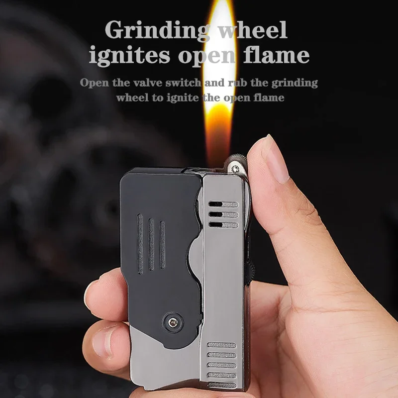 Metal Double Fire Personalized Deformable Pistol Direct Charge Plus Open Fire Lighter Spitfire Windproof Fun Lighter Gift