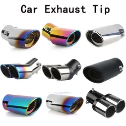 Universal Car Auto Exhaust Muffler Tip Stainless Steel Pipe Chrome Trim Modified Car Rear Tail Throat Liner Accessories
