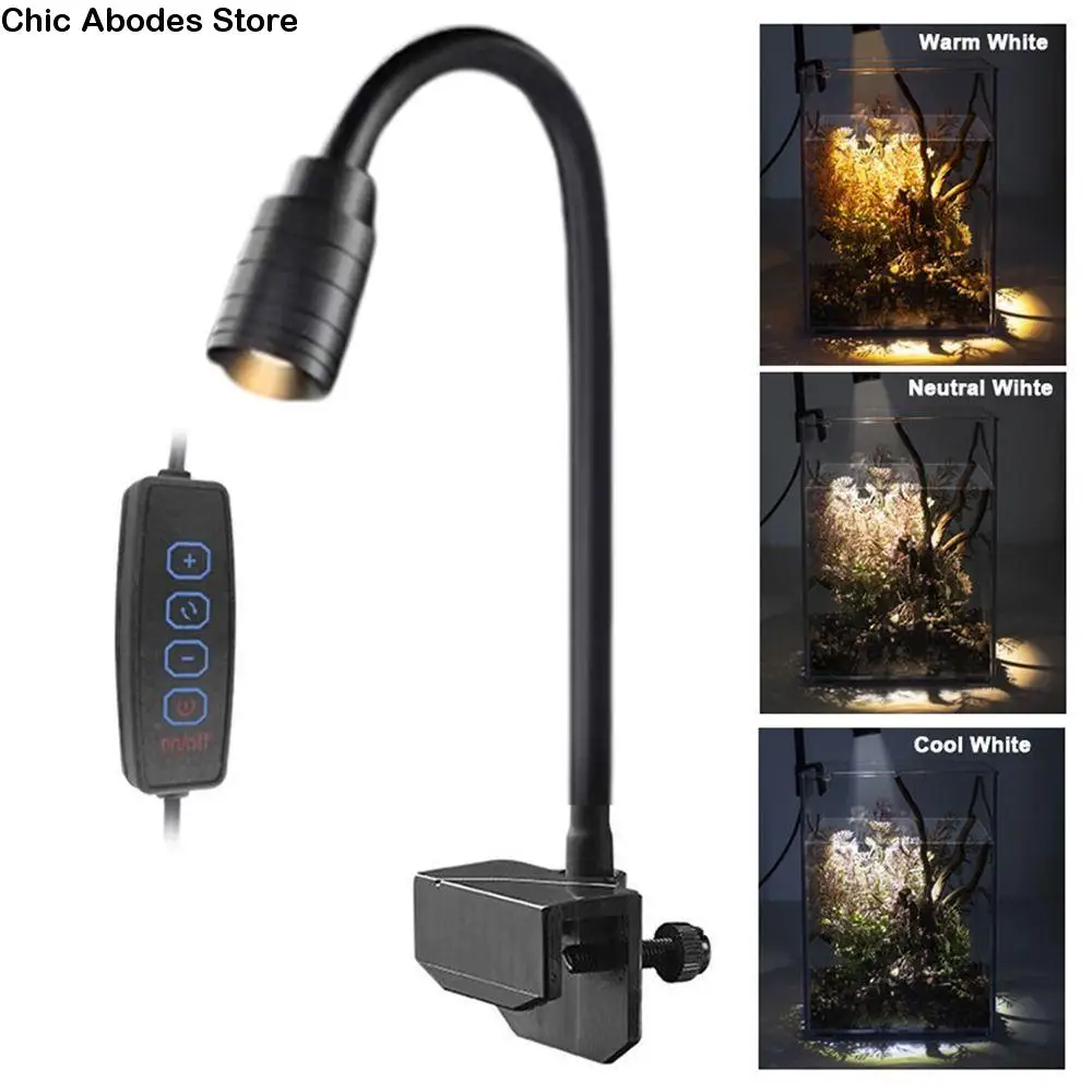 

Adjustable Zoom Mini Clip-on Aquarium Lamp 3W 360 Degree Rotation Fish Tank Clip Lamp Energy Saving USB