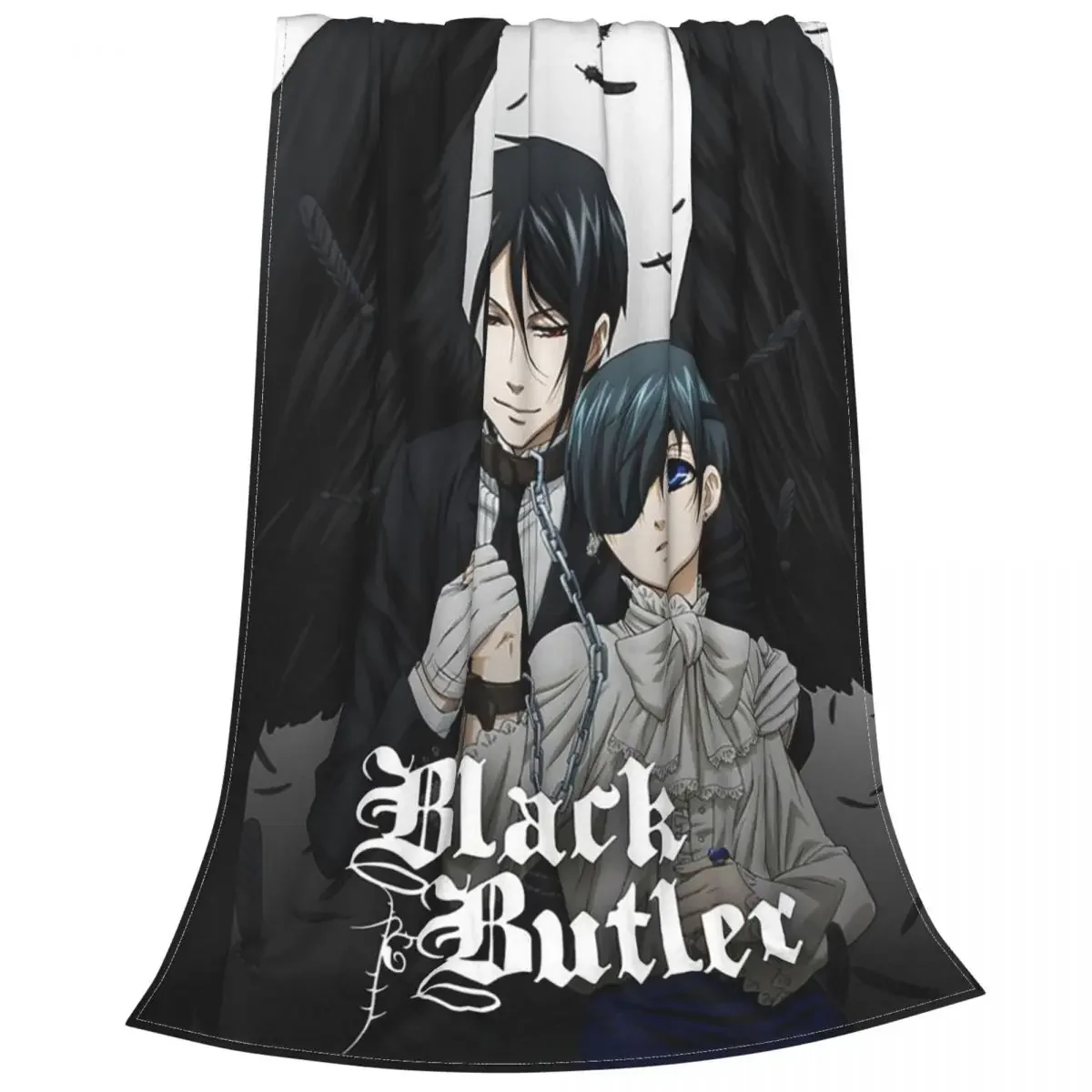 Black Butler-mantas de Anime japonés Kuroshitsuji, manta suave de franela transpirable para sofá y coche, colcha de verano