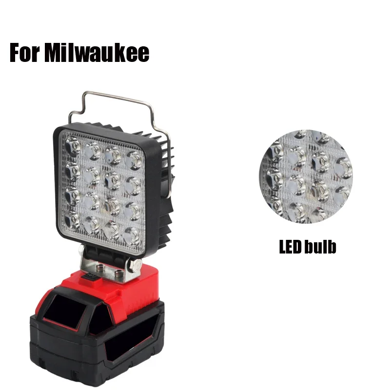 

LED Lamp Work Light For Milwaukee 18V Batteries Outdoor Lighting Work Lamp Camping Emergency Flood Lights Flashlight