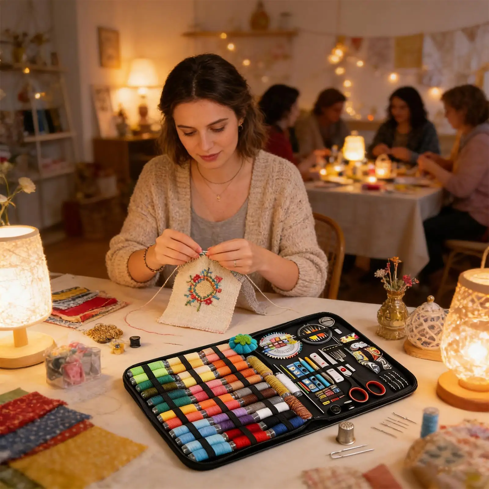 

Набор для шитья и ремонта: 226 предметов, инструменты для штопки, набор для шитья и ремонта для женщин, мужчин, пожилых людей, начинающих, для путешествий, дома, вязания и вышивки