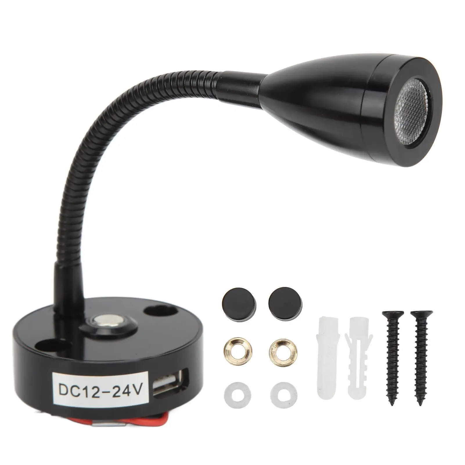 

RV Reading Light Flexible Neck LED Map Reading Lamp USB Rechargable for boats for camper