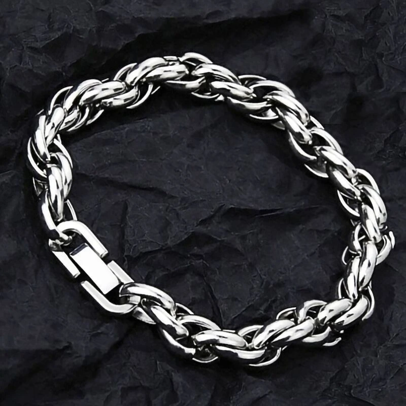 

Classic Stainless Steel Cuban Chain Bracelet Fashion Men's Street Hip Hop Punk Titanium Steel Bracelet Fashion Men's Jewelry Gif