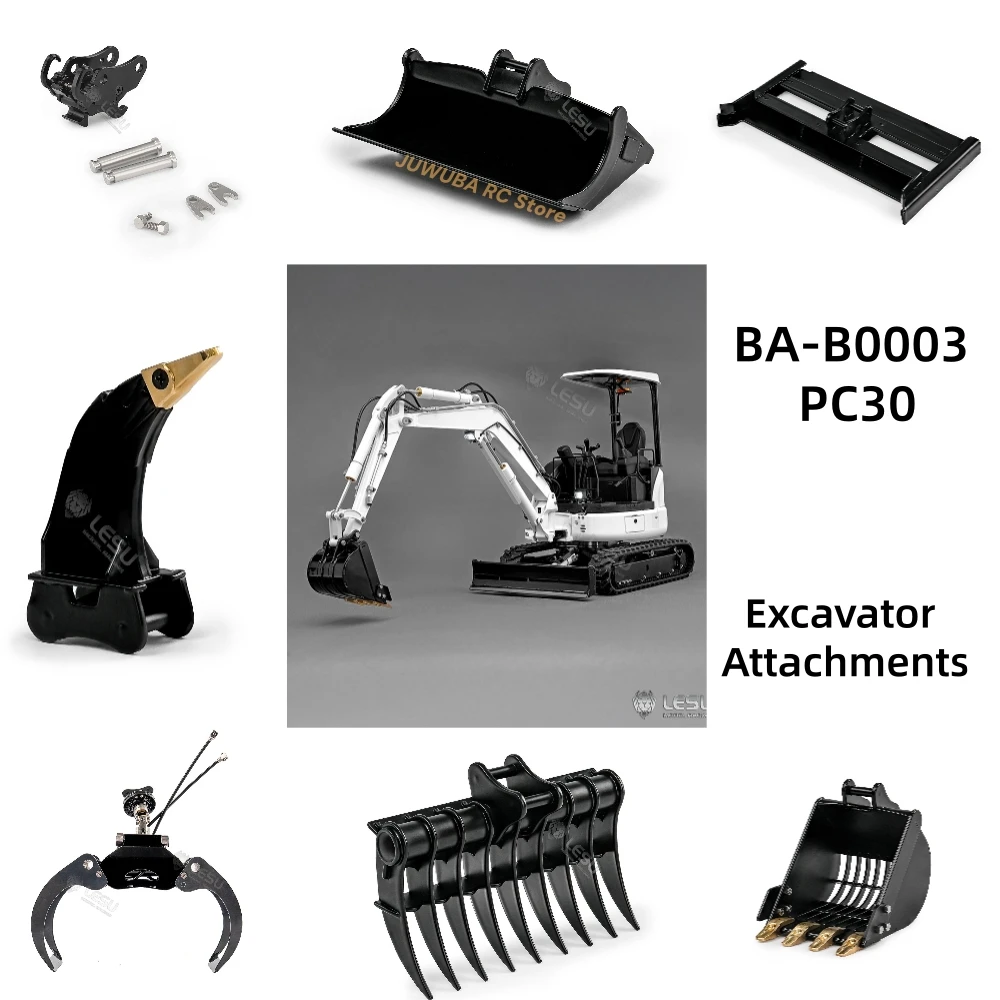LESU 1/14 Toy Remote-Controlled RC Desktop Mini Excavator BA-B0003 PC30 Quick-Disconnect Coupler Attachments Mounting Bracket
