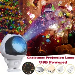 360 Rotatable LED Christmas Projection Night Light 16 Pattern Projection Lamp Ceiling Decor for Xmas Wedding Party New Year Gift