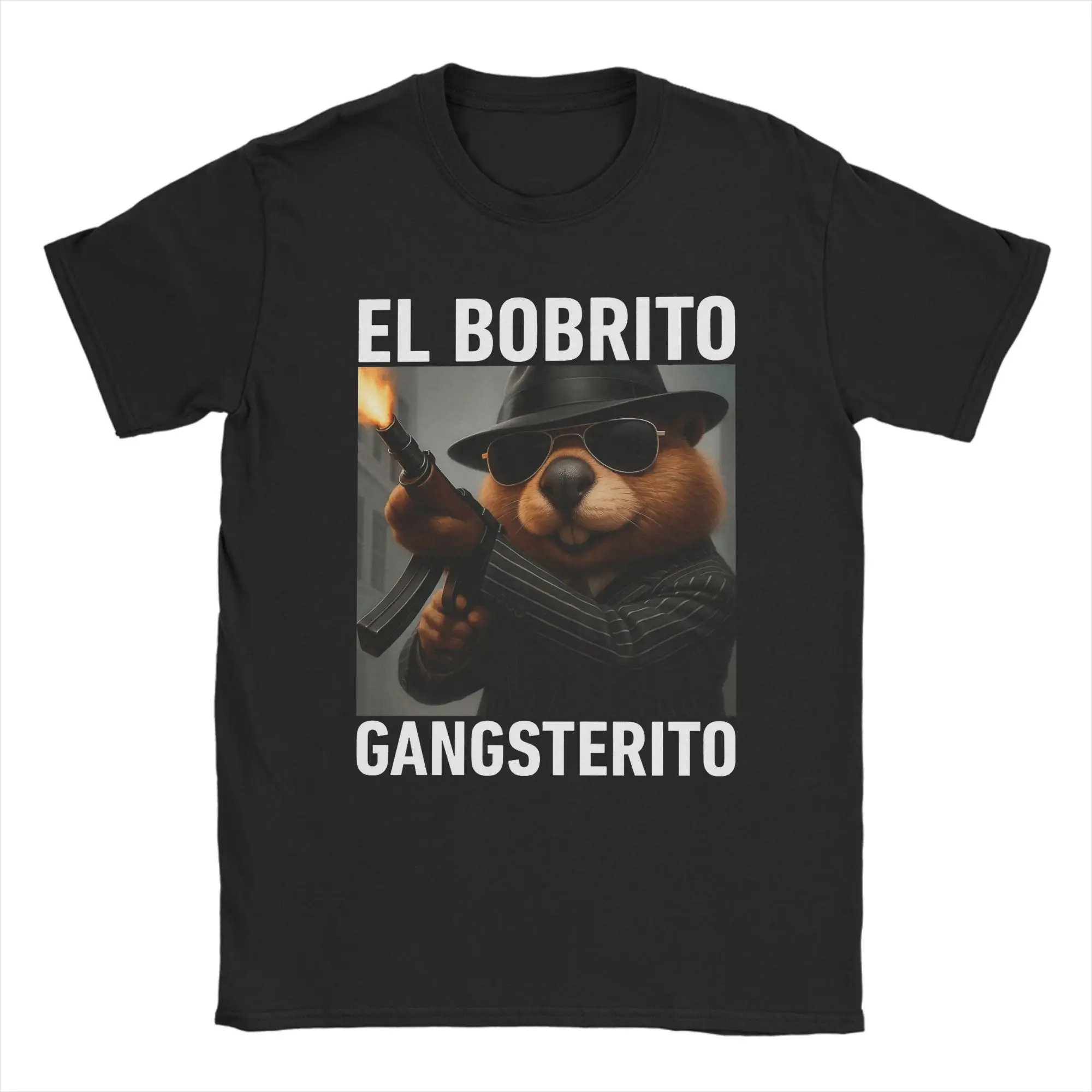 

Мужская футболка El Bobrito Meme Gangsterito Italian Brainrot, хлопковая одежда, забавная футболка с короткими рукавами и круглым вырезом, подарочные футболки