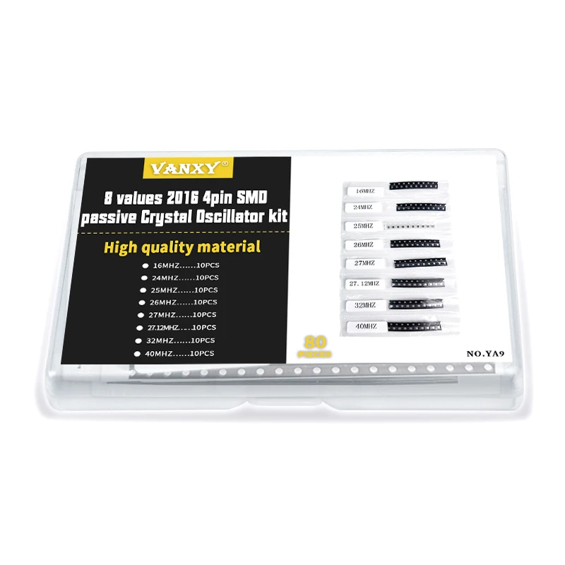 8 values kit 16MHZ 24MHZ 25MHZ 26MHZ 27MHZ 27.12MHZ 32MHZ 40MHZ 16M 24M 25M 26M 27M 32M 40M SMD passive Crystal Oscillator