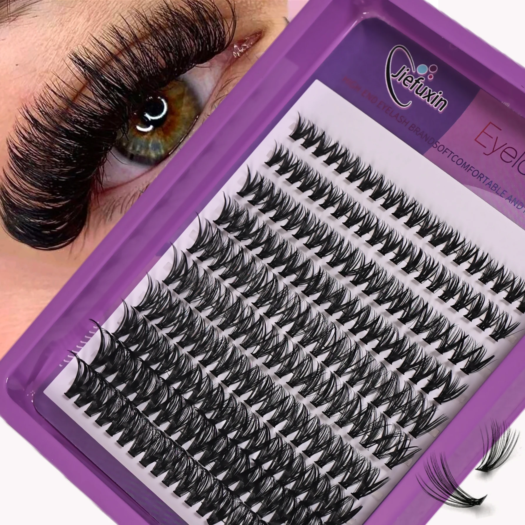 Wimperncluster, 8–16 mm, 200 Cluster, falsche Wimpern-Wimperncluster, Verlängerungen, DIY-Wimpernverlängerungen zu Hause