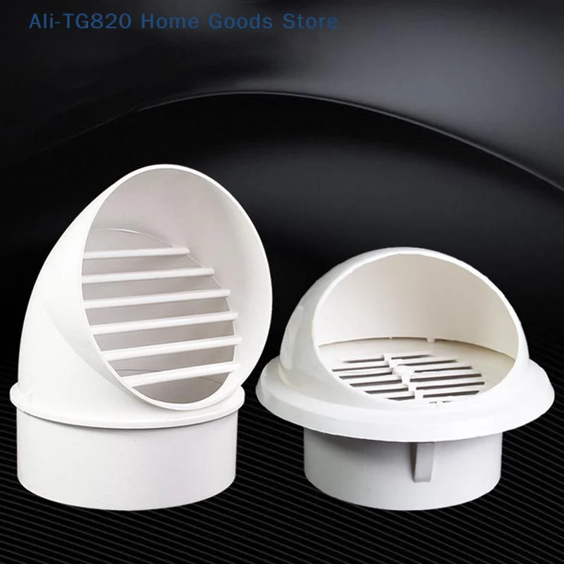 [TG820]White PVC Wide Caliber Exterior Vent Hood Windproof Rainproof Corrosion Resistant For Kitchen Bath Ventilation