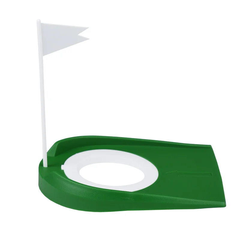 Taza de Putting de Golf con agujero y bandera de plástico para interiores y exteriores, Ayuda de entrenamiento de práctica, Mini Putt Hole de