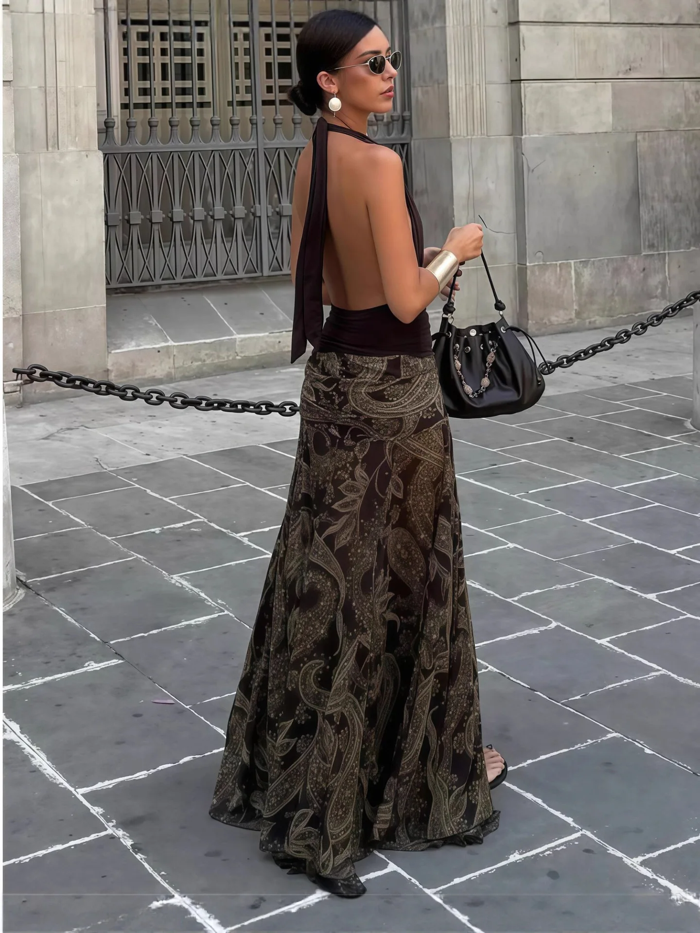 Été bohème longue imprimé a-ligne jupe jupe florale femmes décontracté plage Faldas femme Boho taille élastique vacances Maxi jupes