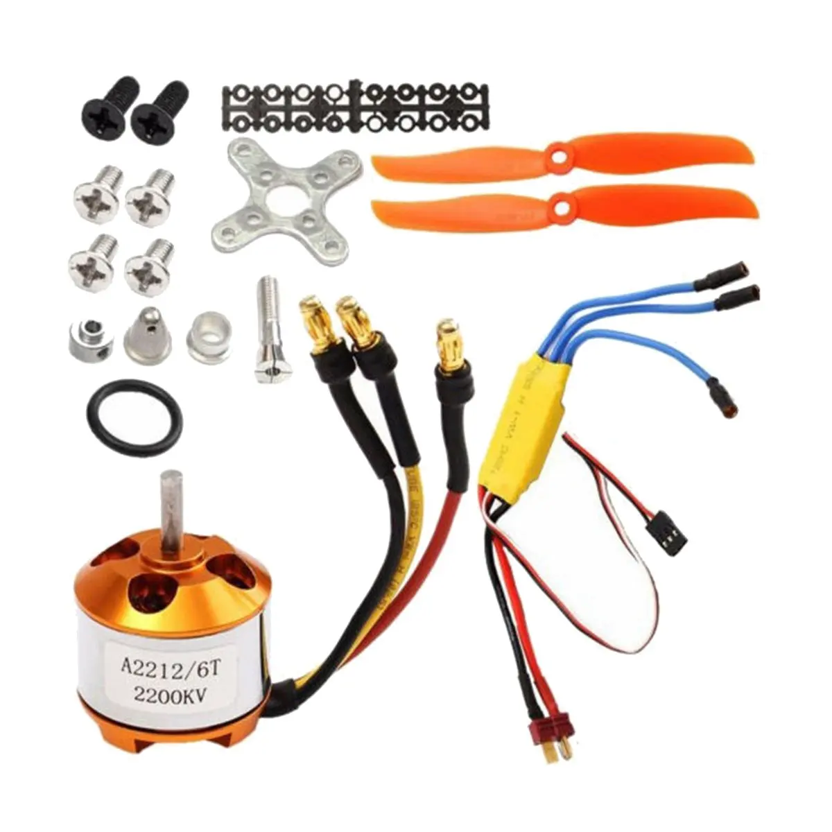 AT42 2212 2200KV Motor+30A ESC+6035 Propeller+Propeller Protector Electric Motor Kit for RC Airplane Motor