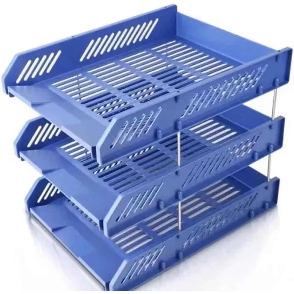 3-Tier Desktop File Organizer Rack Office Document Storage Tray Basket Frame rack storage frame