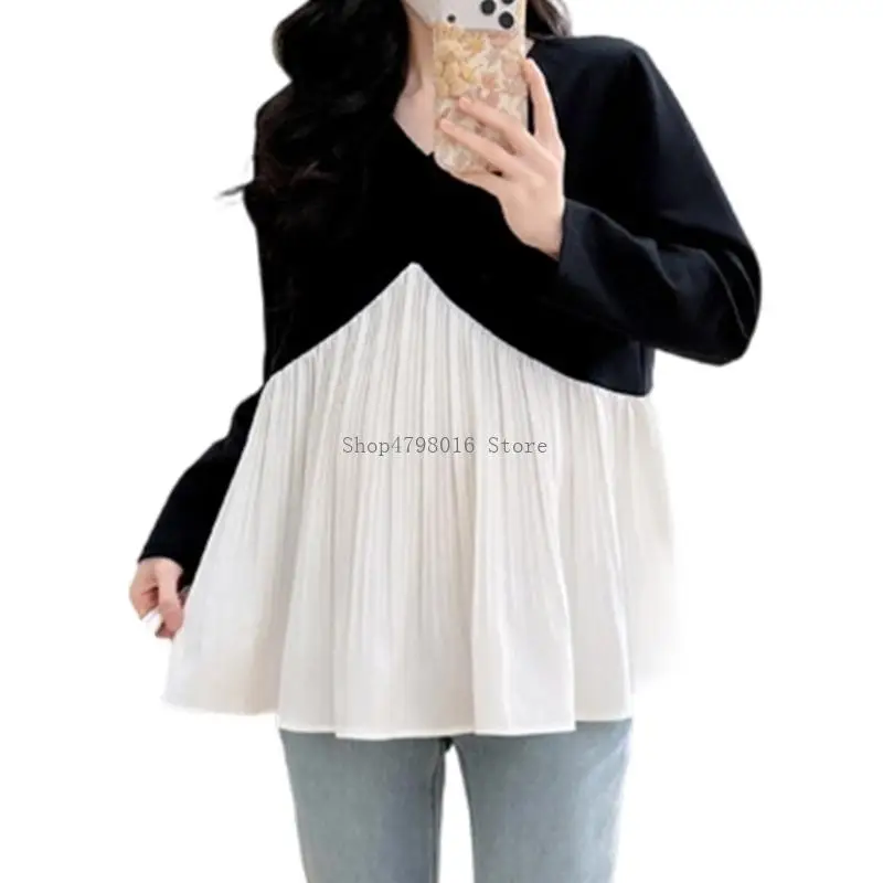  Stylish Patchwork Maternity Top Using Soft Cotton Tops For Pleasant Season Wear