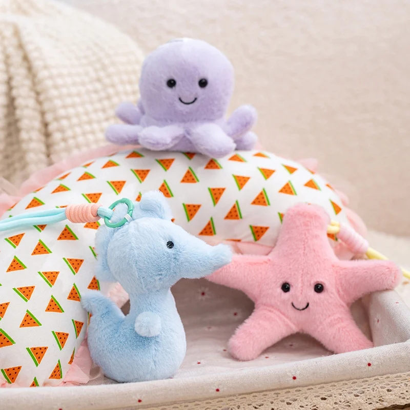 Ocean Theme Dolls Hanging Pendants Under The Sea Animal Turtle Starfish Seahorse Crab Stuffed Plush Toys For Gifts