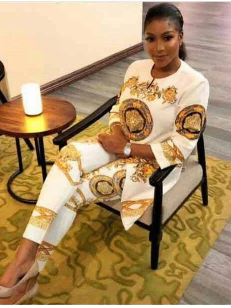 African 2 Piece Set Women Print Elastic Bazin Coat and Long Pant Rock Style Dashiki Office Lady Suit Tops and Legging 2pcs Suits