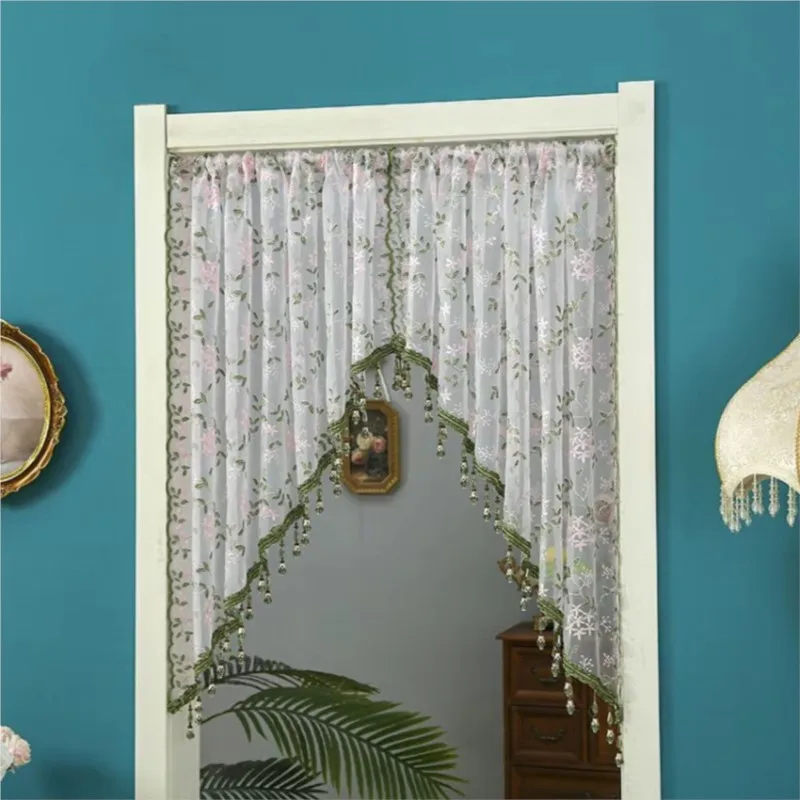 Bedroom Door Curtain Room Decoration Half Section Door Curtain Lace Non Perforated Decorative Curtain Entrance Door CurtainZG921