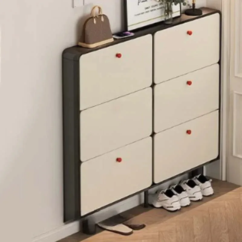 

Aesthetic Bedroom Shoe Cabinet Design Vertical Modern Luxury Safe Shoe Rack Organizer Space Saving Gabinete Postmodern Furniture