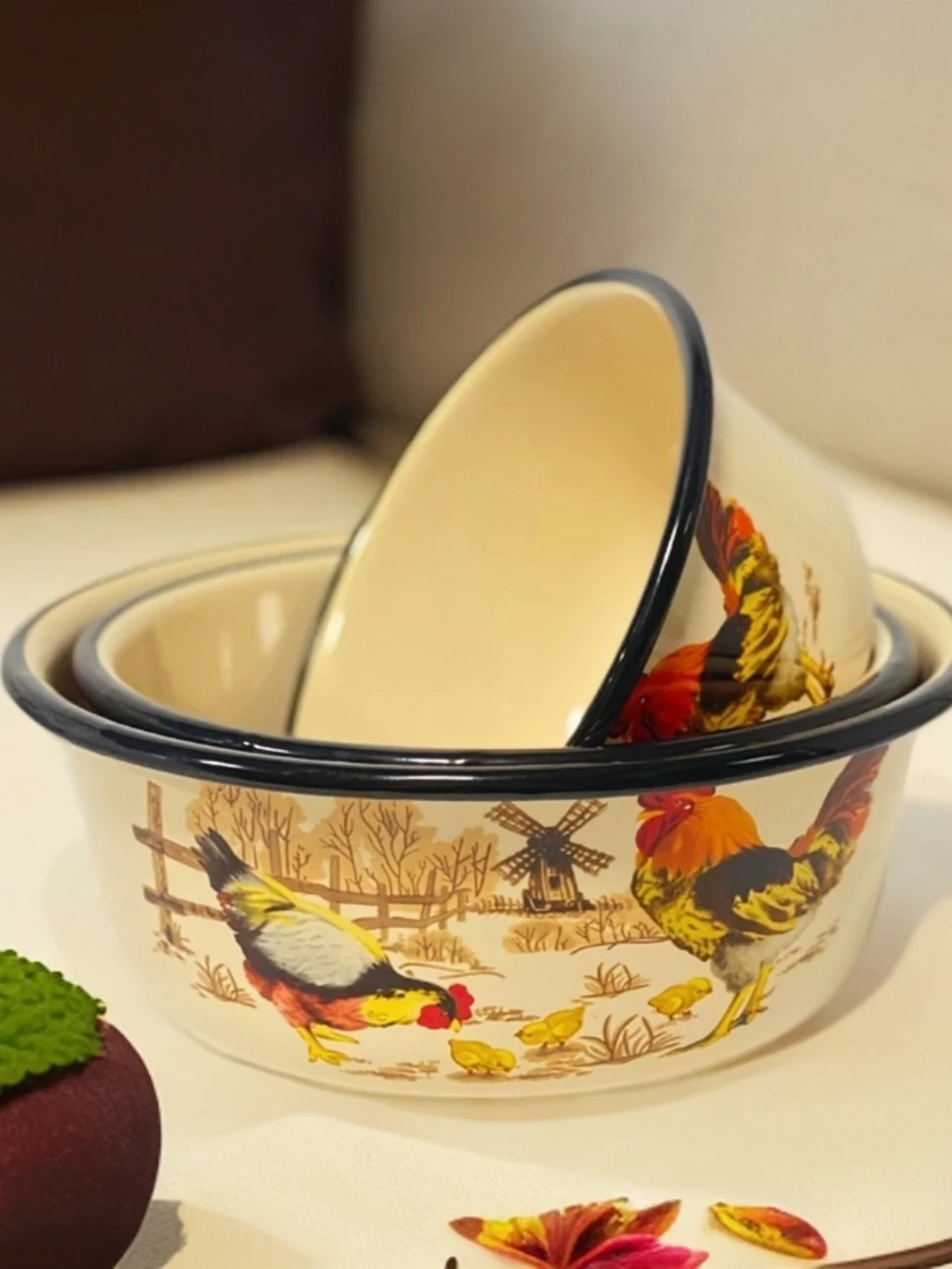 

Эмалированная раковина Thiened, большой размер, кухонная чаша для ожидания мяса, китайская круглая чаша Cerc, круглая мавпа, домашнее производство