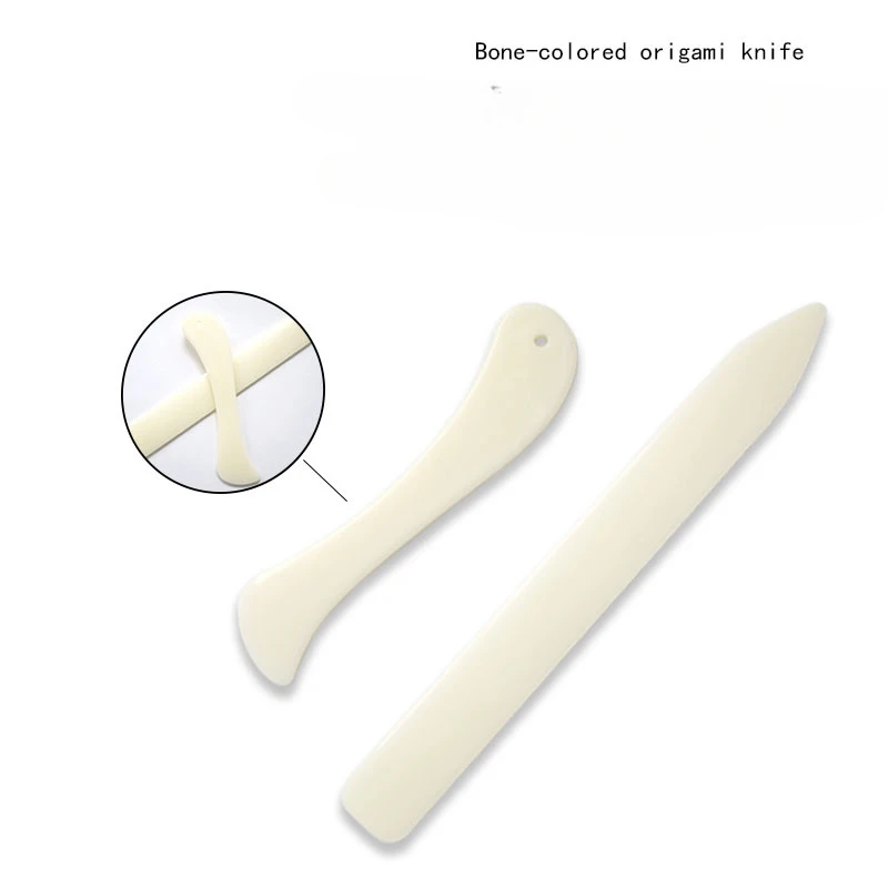 2 יחידות כלי עבודה מעור עצם למלאכת עור חריטה קיפול קצוות נייר פלסטיק עבודת יד כלי תפירה