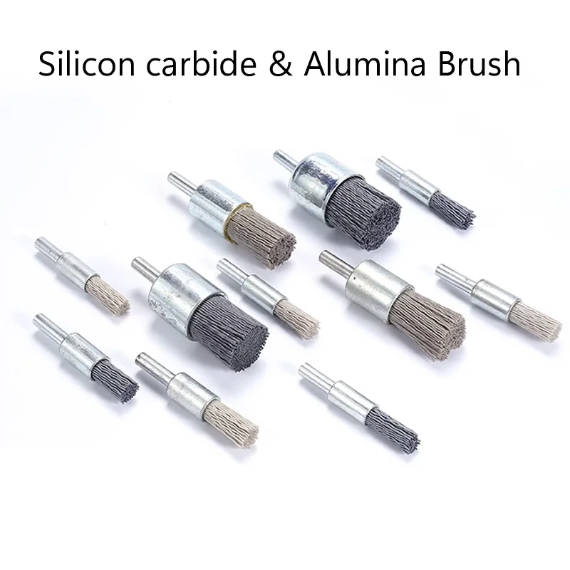 Silicon Carbide & Aluminum Oxide Abrasive Wire Polishing Brush Grinding Head for Blind Hole Groove Gap Cleaning Φ5~28mm