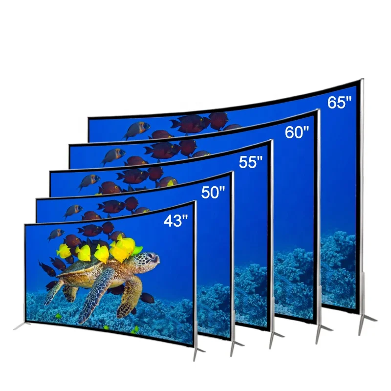 تلفزيون بشاشة منحنية 4K بسعر الجملة 65 بوصة UHD Android تلفزيون ذكي 32 43 50 55 75 85 بوصة مجموعة تلفاز LCD رقمية LED