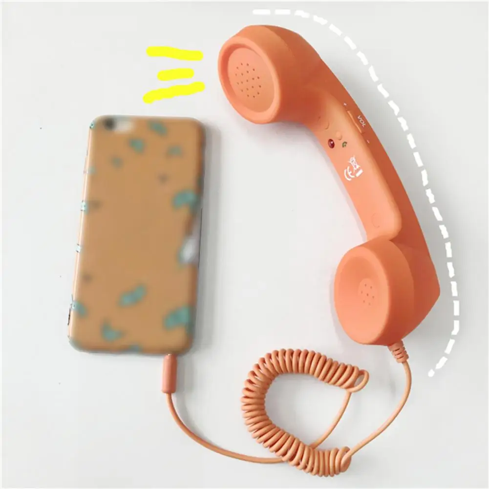 Receptor de teléfono divertido, auriculares Retro de moda con volumen ajustable para teléfono móvil, auriculares grandes, altavoz, auricular para teléfono móvil