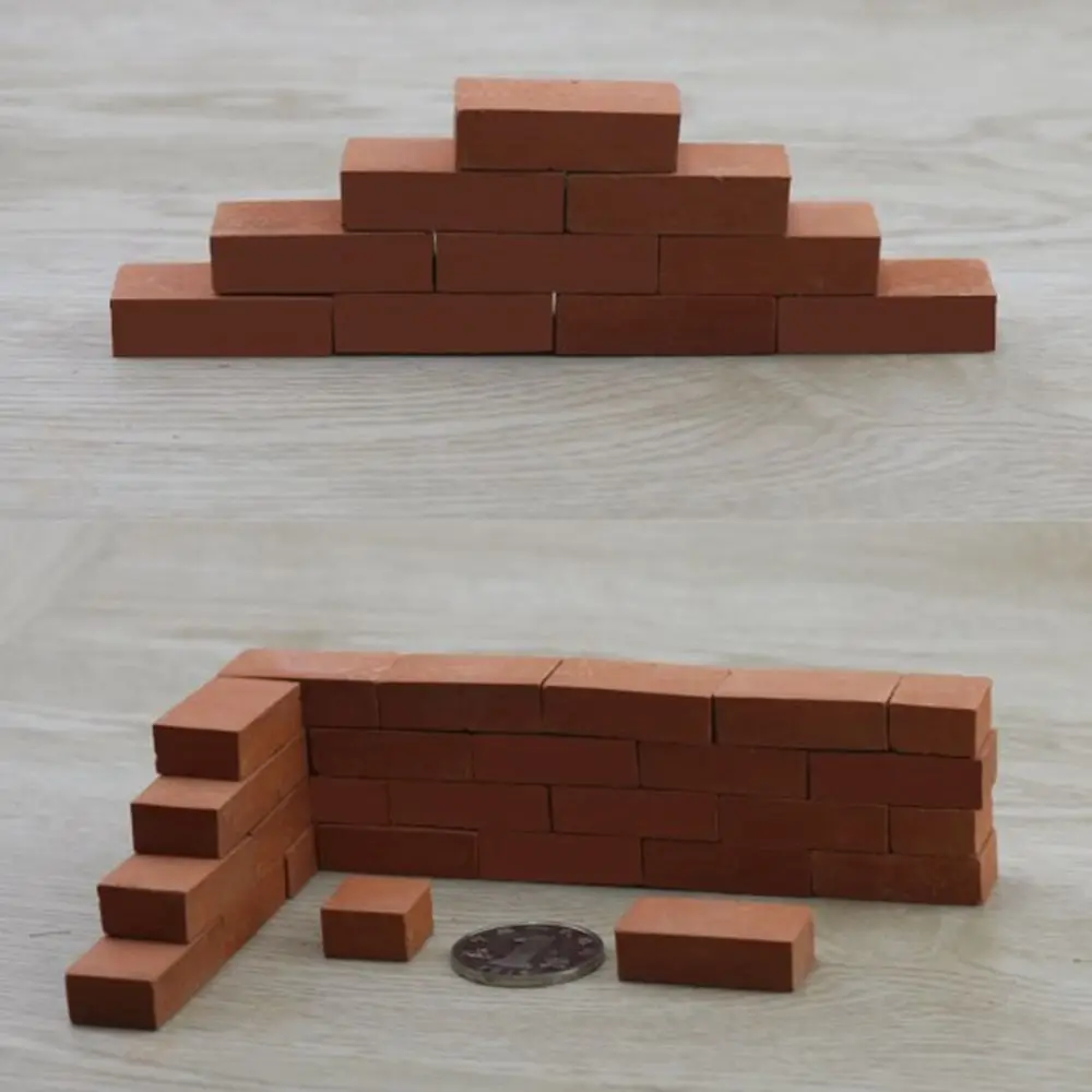 10pcs Durable Sand Table Brick 4 Styles Portable Simulation Brick DIY Landscape Modelling Miniature Home Decorations