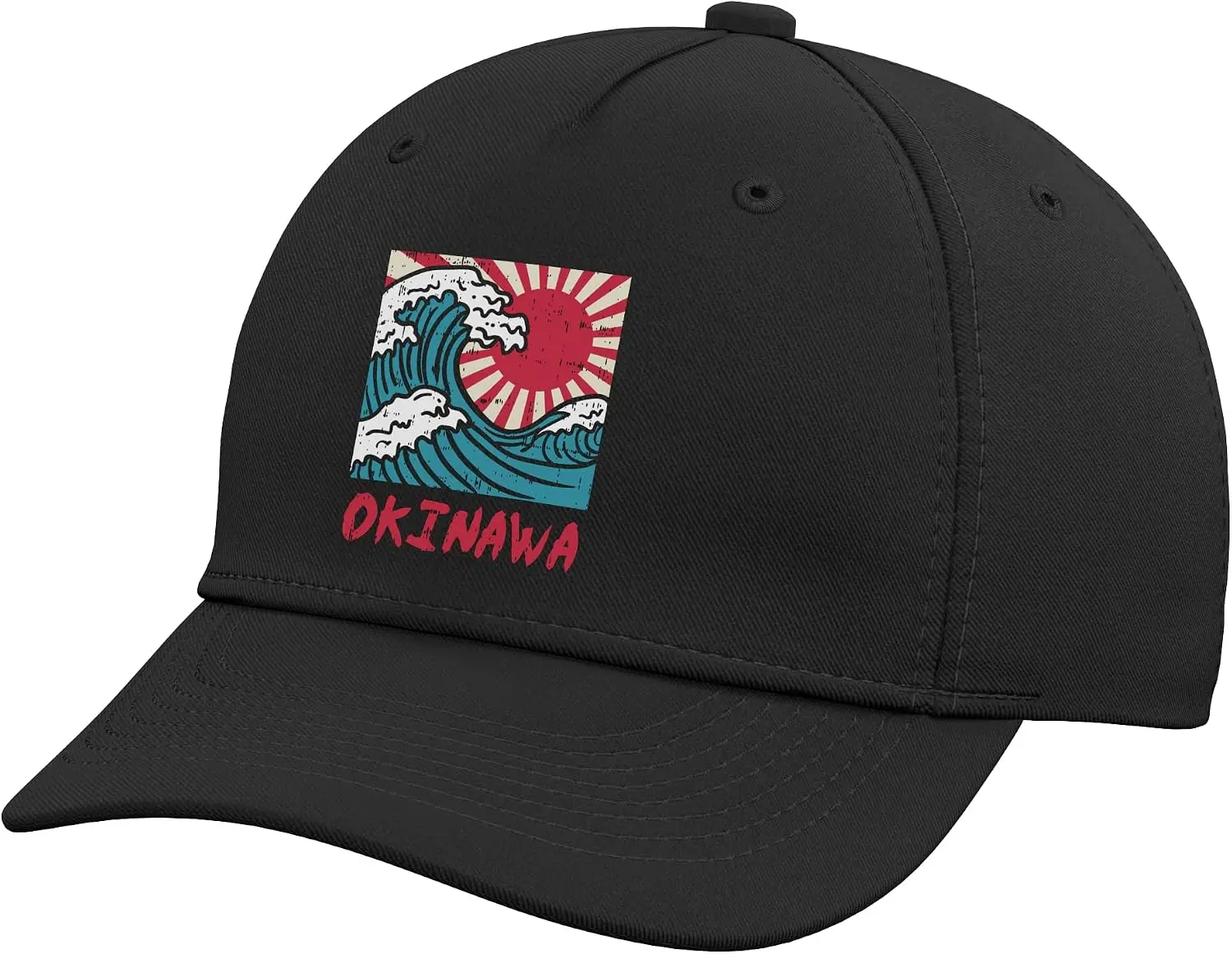 Okinawa Great Wave Kanigawa Japan Japanese Martial Arts Gift Adjustable Baseball Hat Summer Casual Travel Cap 100% Cotton