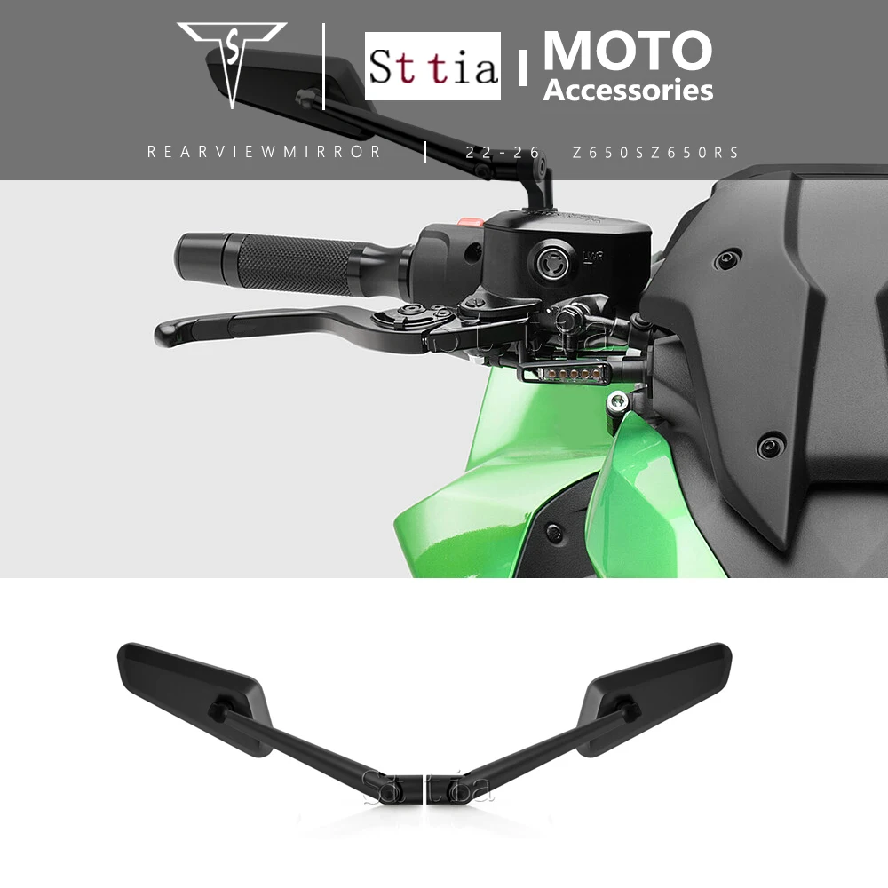 

Motorcycle Mirror Modified Wind Wing Adjustable Rotating Rearview Mirror For Kawasaki Z650S Z650 S 2022-2026 Z650RS Z650 RS