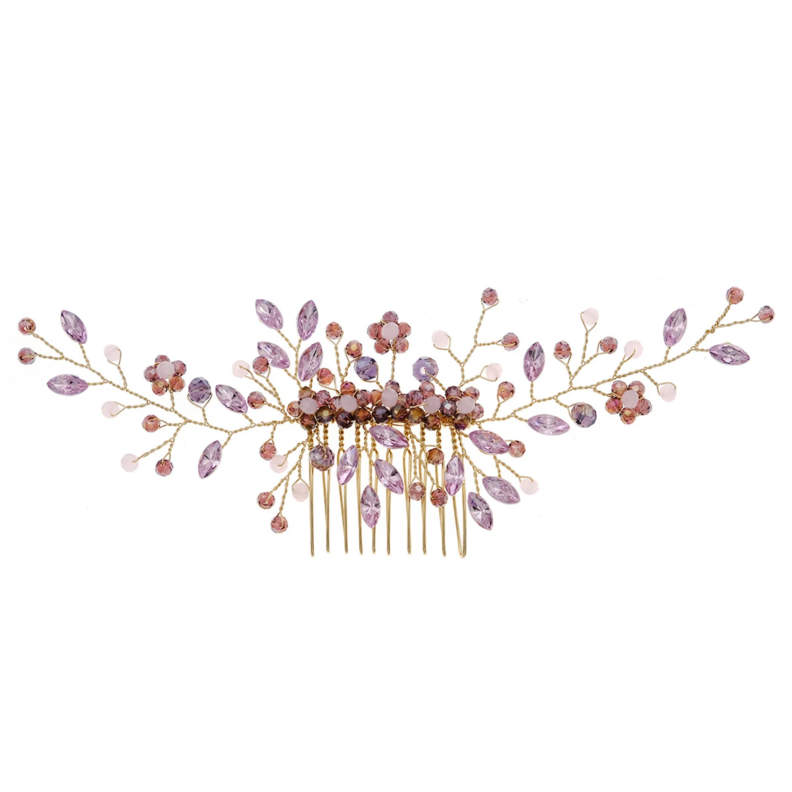 Hair Jewelry Bridal Hair Comb Stable Purple Crystal Headwear Head Decor Headwear for Banquet Wedding Masquerade XIN-Shipping