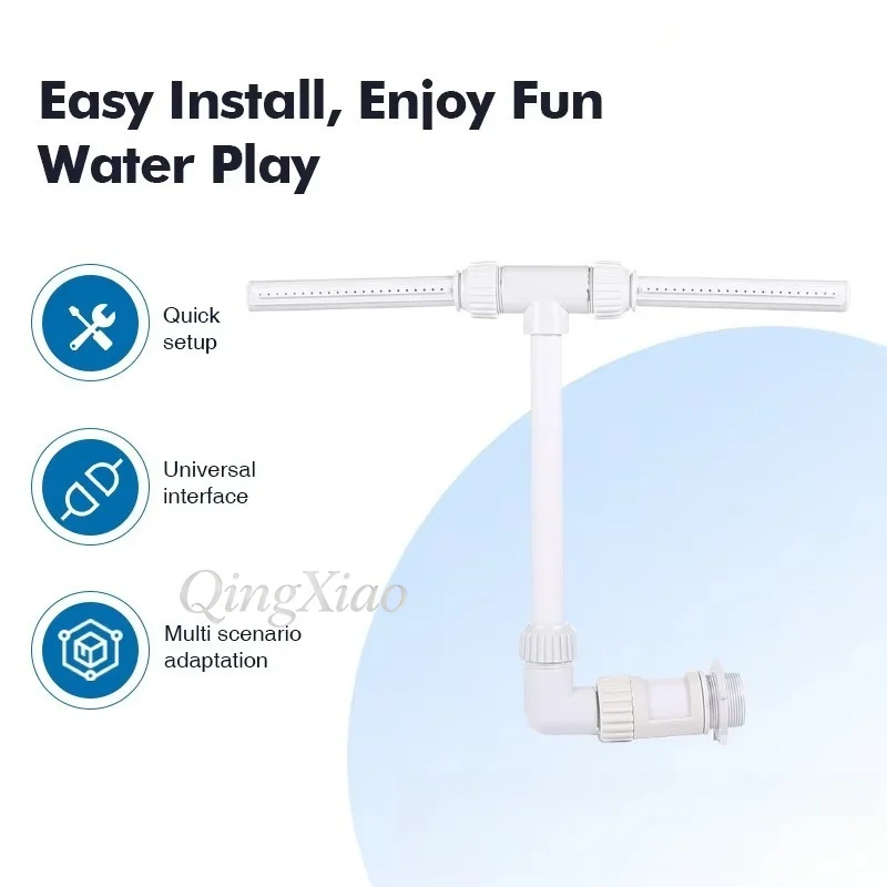 Dual Jet Pool Fountain Nozzle T‑Shape Water Spray Accessory for Swimming Pond Garden Backyard Courtyard Outdoor Landscape