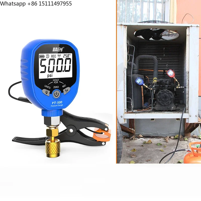 Elitech Digital AC Gauge Set HVAC Gauges APP Monitoring with Temperature Clamps 1/8'' NPT