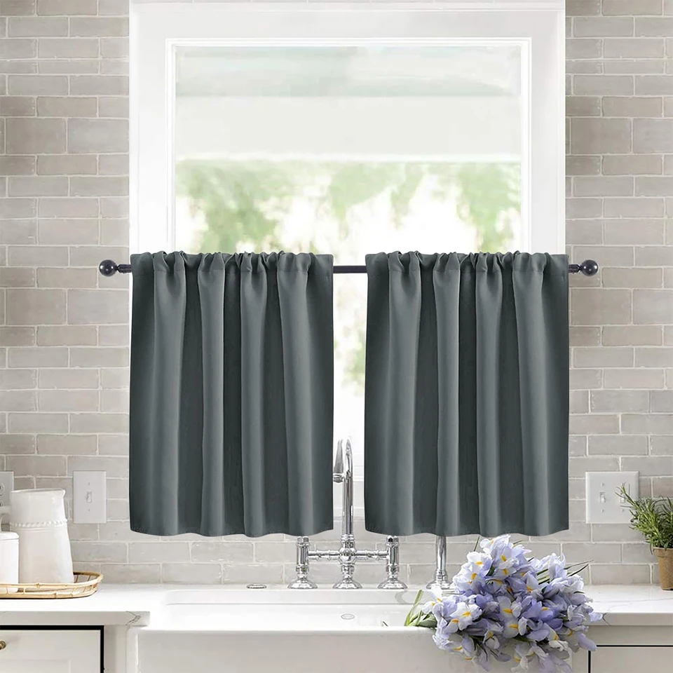 Solid Short Blackout Curtain for Home Decor