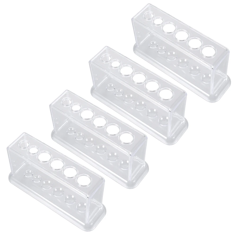 

4 Pcs Test Tube Rack Teaching Aids Lab Holder Plastic Tubes Clear Racks Stand Display Drying Detachable