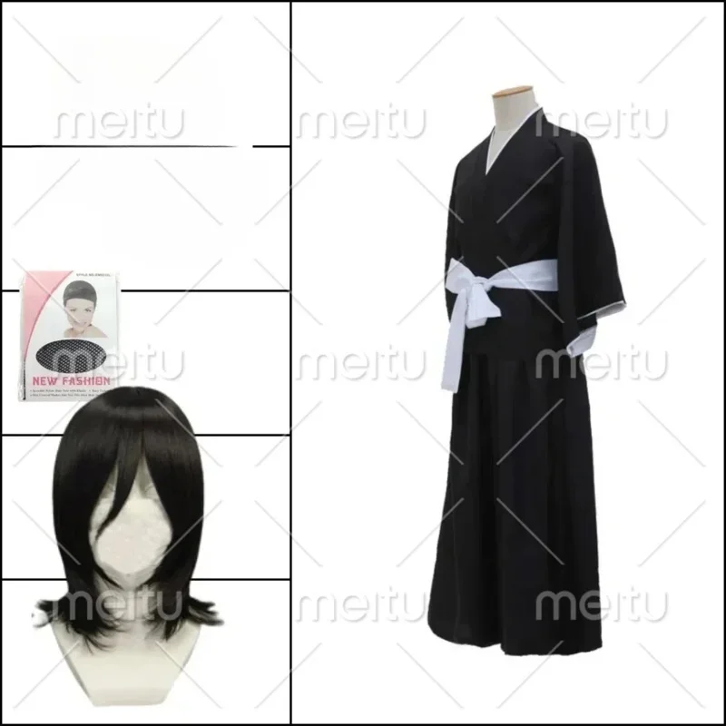 Bleach Kuchiki Rukia Shinigami Costume Cosplay Scarpe Set Halloween Per Le Donne Degli Uomini Abbigliamento Gioco di Ruolo Festa Travestimento