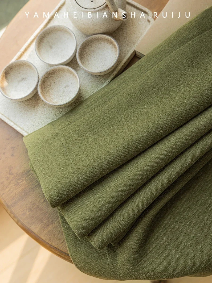 

Пользовательские ретро оливково-зеленые жаккардовые бархатные утолщенные плотные шторы для гостиной, спальни, французская оконная перегородка на балконе