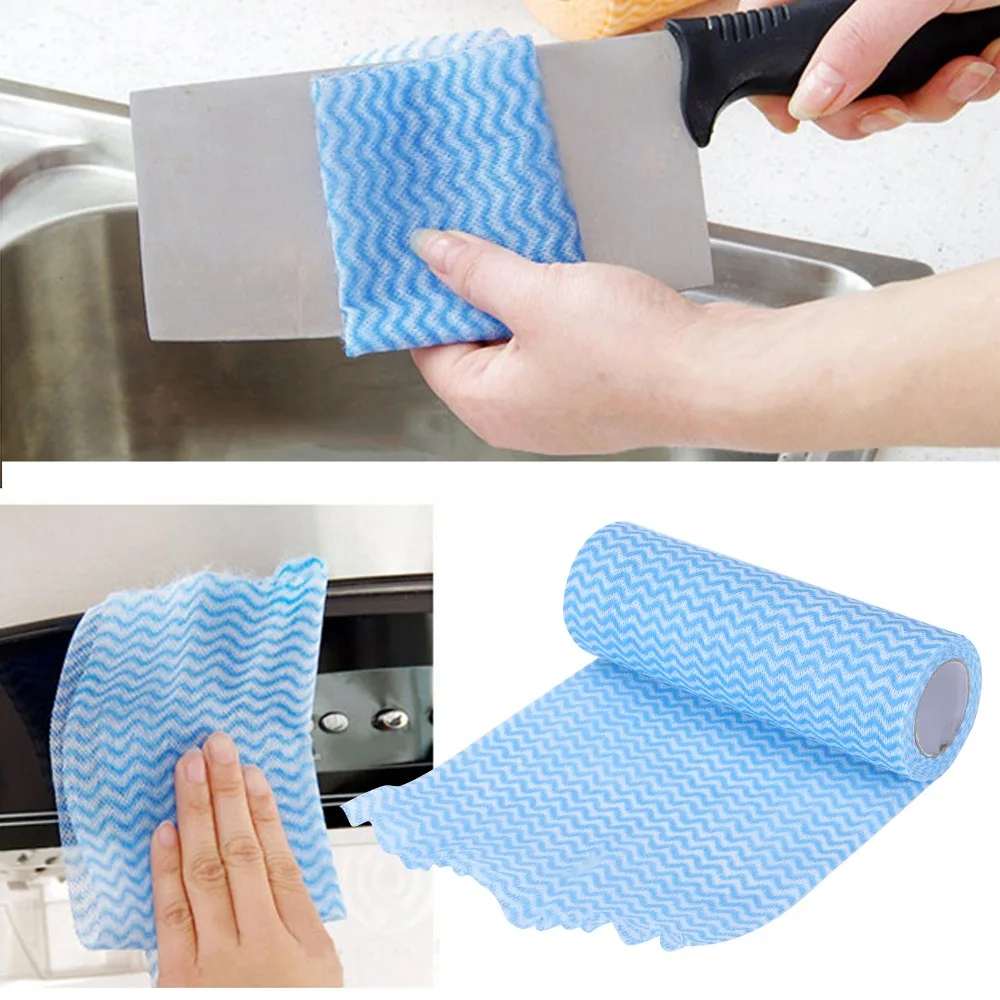 100pcs Handy Nonwoven Fabric Disposable Cleaning Cloths Multi-Purpose Kitchen Towels Wiping Rags Household Use