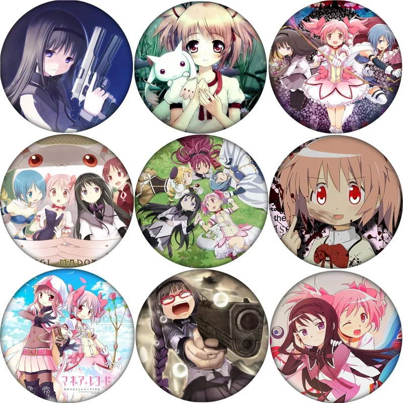 

58mm Puella Magi Madoka Magica Cosplay Badge Anime Brooch Pin Accessories For Clothes Backpack Decoration gift
