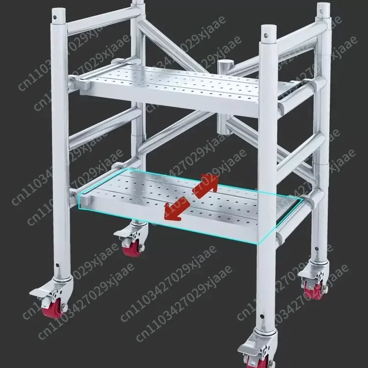 Scaffold Portable Wheel Decoration Horse Stool Thickening Engineering Steel Pipe Folding Lifting Mobile Platform