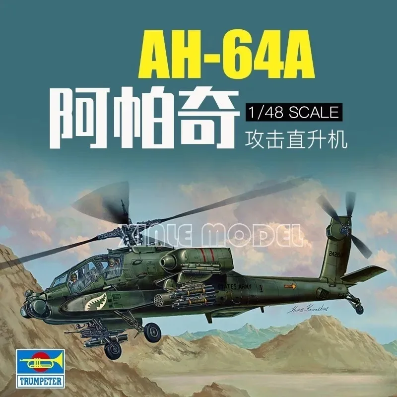 

Комплект пластиковой собранной модели самолета Trumpeter 05838 AH-64A Apache 1/48