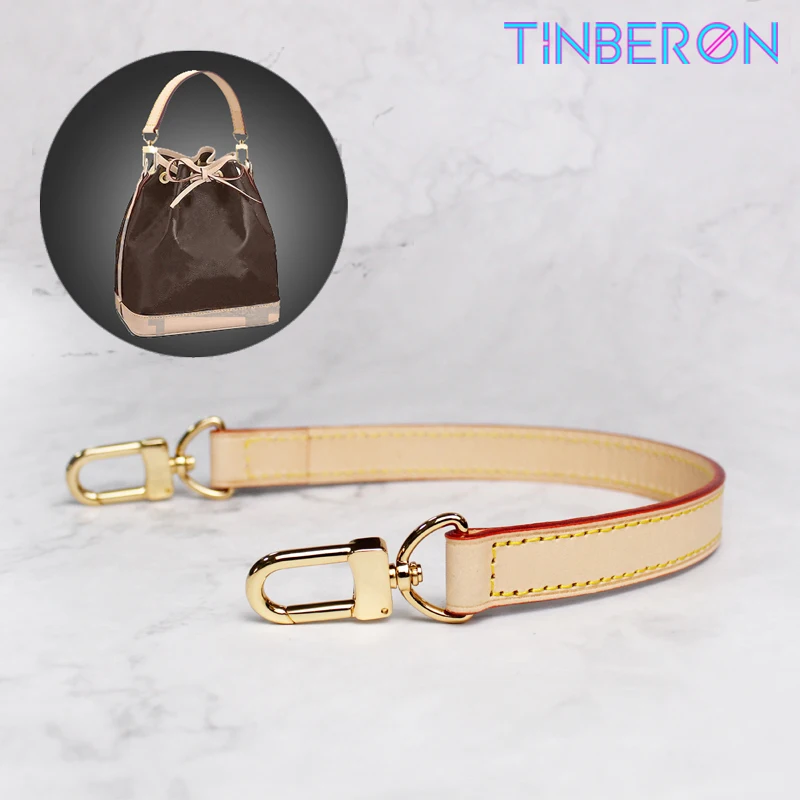 TINBERON-Correa de hombro y muñeca para bolso de mano, accesorio de cuero Vachetta para bolso de cubo, 38CM