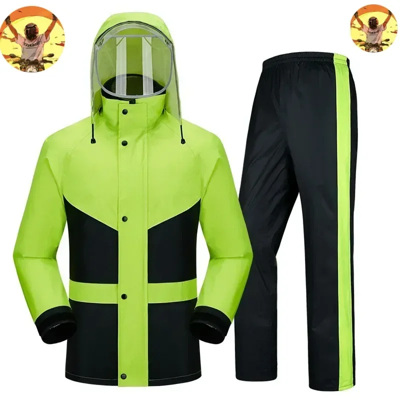 

Motorcycle Raincoat Suit Rainstorm Prevention Jacket Pants Camping Hiking Fishing Raincoat Moto Raincoat Motorcyclist Rider Rain